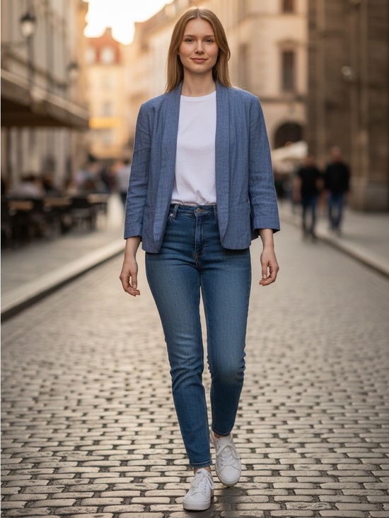 Old Navy Jackets & Blazers - Old Navy Light Blue Open-Front Blazer, Large